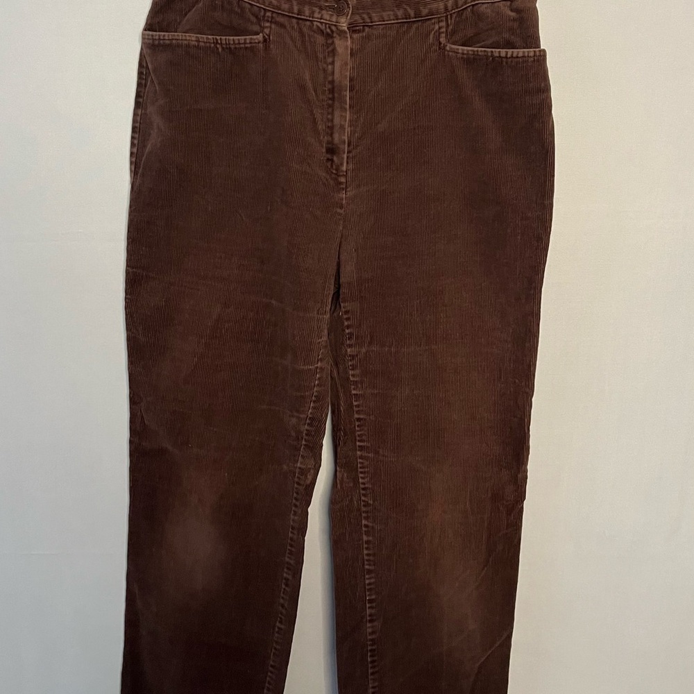 Jones New York Chocolate Brown Corduroy Pants Size 10 | Classic Fall Style